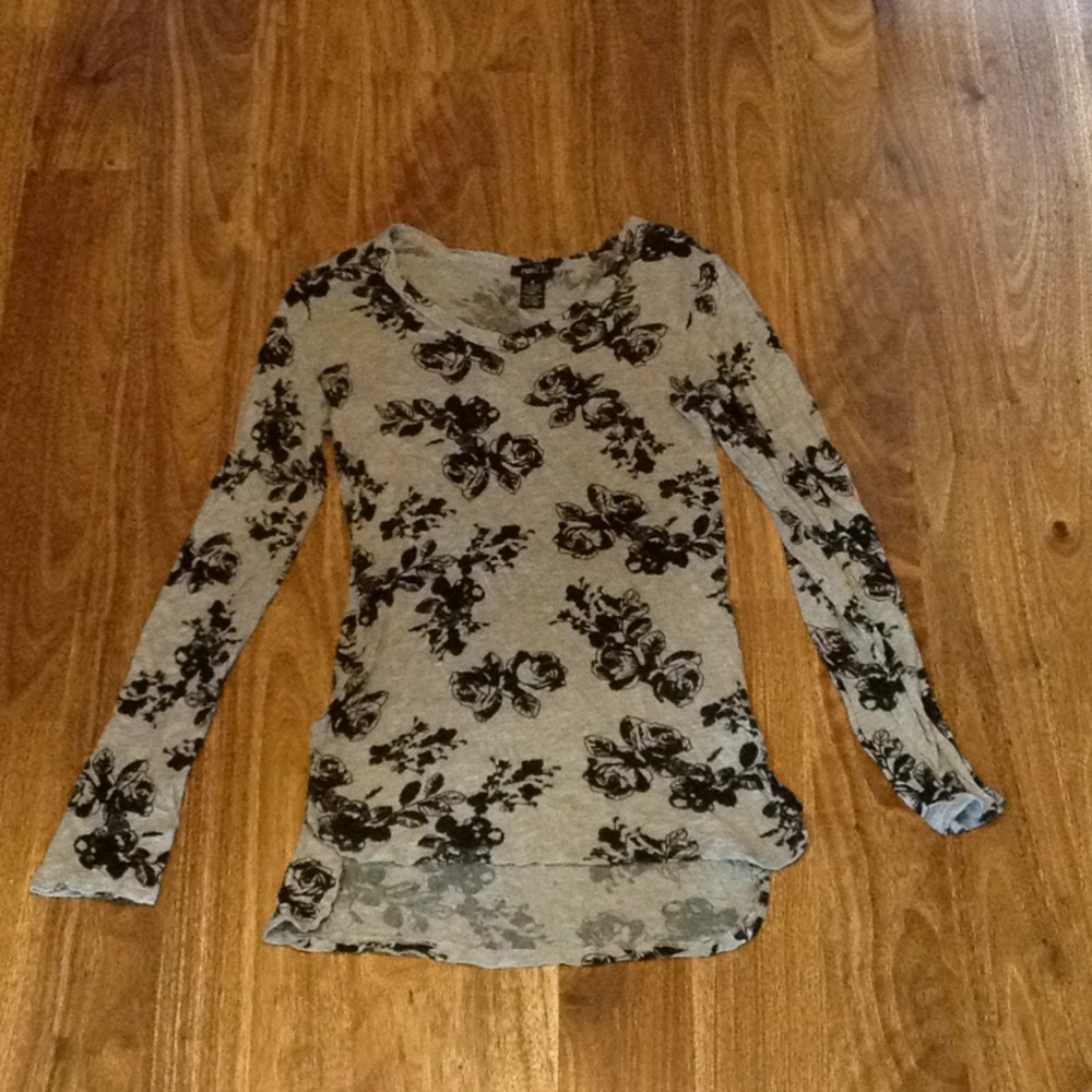 Flowered Long Sleeve Shirt
